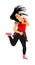 Modern style dancer girl . hip hop lady. Time out spectacle, cheerleader performer dance. Sport support event.