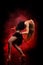 Modern style dancer posing on dark background