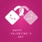 Modern Style Purple Valentine\\\'s Day Card or Cover Design with Bond Concept, Cute Pad Locks Couple with Smiling Faces