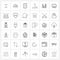 Modern Style Set of 36 line Pictograph Grid based sports, health, signal, fitness, shift