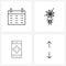 Modern Style Set of 4 line Pictograph Grid based calendar, online aid, year, scary, expand