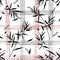 Modern style Vector illustration  Seamless pattern with bamboo leaves on hand drawn grid check .Design for fashion,fabric,web,