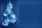 Modern styled blue metal christmas decor