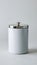 Modern, stylish, and secure white cylinder with reflective surface and silver lid