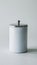 Modern, stylish, and secure white cylinder with reflective surface and silver lid