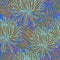 Modern Succulents Blue orange Brown and Turquoise Seamless Repeat Pattern
