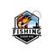 Modern summer fishing logo Mascot badge Vector Design illustration. Fishing logo bass fish with club emblem fishing . Sportfishing