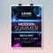 Modern summer music party template, dance party flyer, brochure. Party club creative banner or poster for DJ
