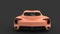 Modern super sports car - light salmon color - back view