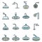 Modern surgical light icons set vector color line