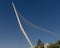 Modern suspension bridge tram Harp of David in Jerusalem