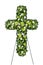 Modern Sympathy Funeral Flower Cross Form Tribute Made by a Florist in a Flower Shop