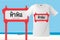 Modern t-shirt print design with traditional Hua Hin sign, use for sweatshirts and souvenirs, cases for mobile phones
