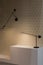 Modern table and wall lamps, black narrow light elegant lamps