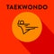 Modern Taekwondo Icon with Linear Vector