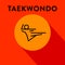 Modern Taekwondo Icon with Linear Vector Style