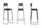 Modern Tall Black Bar Stool or Chair. 3d Rendering