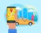 Modern Taxi Online Service Illustration. Flat App.