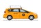 Modern taxi in yellow.