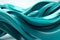 Modern Teal Blue Twisted Wave Industrial Design 3D Render