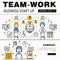 Modern team work pack. Thin line icons business works.