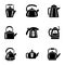Modern teapot icons set, simple style
