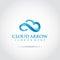 Modern technology click and cloud logo design. Vector illustration eps.10