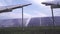 Modern technology, long rows of the solar panels, alternative energy source