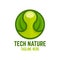 Modern technology nature logo. Vector illustration.