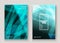 Modern technology striped abstract covers design cyan. Neon line