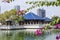 The modern temple of Seema Malak in the Beira Lake in Colombi, Sri Lanka