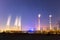 Modern thermal power plant at night