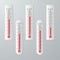 Modern thermometers for design set.