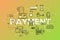 Modern thin line design concept for payment website banner.