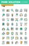 Modern thin line icons set of distance education, online learning, e-books