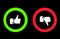 Modern Thumbs Up and Thumbs Down Icons