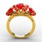 Modern Tiffany style gold ruby engagement ring