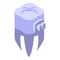 Modern tooth braces icon, isometric style