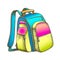 Modern Tourist Backpack Suitcase Color Vector