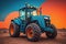 Modern tractor on a colored background. ai generative