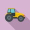 Modern tractor icon, flat style