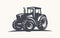 Modern tractor illustration on white background