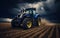 Modern Tractor at Work New Holland T8. Generative AI