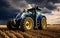 Modern Tractor at Work New Holland T8. Generative AI