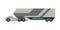 Modern Trailer Truck, Heavy Delivering Vehicle, Side View Flat Vector Illustration on White Background