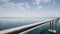 Modern train maglev hyperloop on sea Futuristic transport