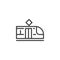 Modern tram train line icon