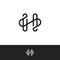 Modern trendy minimal monogram HS SH H S square shaped business brands black and golden color initial based letter icon logo