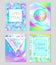 Modern trendy neon template for your design. Bright poster with iridescent neon elements liquid shapes. Futuristic fluid