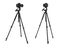 Modern tripods with professional cameras on white background